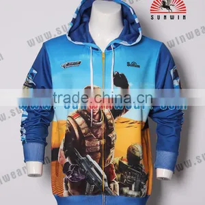 Custom Short Sleeve Hoodie With Printed Logo 100% Polyester thumbnail-5