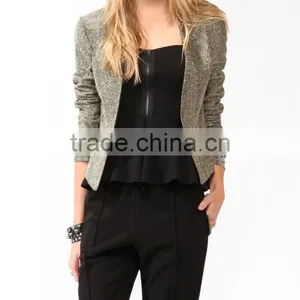 Metallic Single Button Blazer thumbnail-1