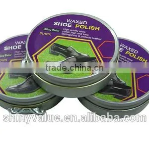 Portable Shoe Accessories Solid Waxed Shoe Polish/shine/cream in Tin Box thumbnail-1