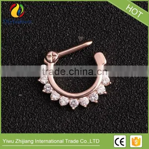 High Quality Colorful Fashion Diamond Non Piercing Fake Nose Ring thumbnail-5