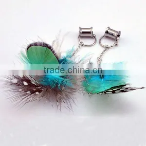 Cool Design Feather Ear Expander Body Piercing Jewelry thumbnail-1