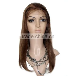 Color 4# Straight Wave 100% Percent Brazilian Human Hair Wigs thumbnail-4