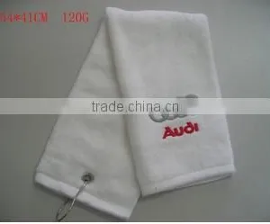 100% Cottom Customized Embroidered Logo Golf Towels thumbnail-1