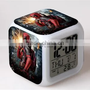 Promotion Gift LED Alarm Clock Deadpool Alarm Clock Table Clock for Kids Custom Digital LED Alarm Clock thumbnail-4