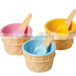 Food Grade Plastic Ice Cream Bowl With Spoon thumbnail-2