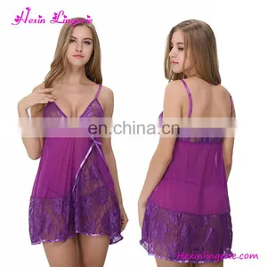Wholesale V Neck Irresistible Ladies Sleepwear Sexy Lingerie Babydoll thumbnail-3