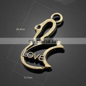 Wholesale Animal Bird Swan Shape Pendant Alloy Pendant Jewelry Accessories thumbnail-3