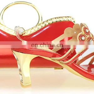 Red Fashionable Low Heel Lady Sandal thumbnail-1
