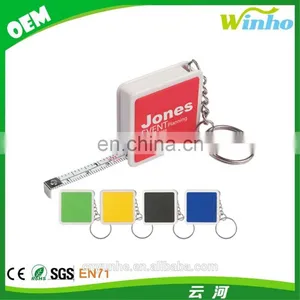 Winho Promotional Square Tape Measure Keychain Logo Printing thumbnail-1