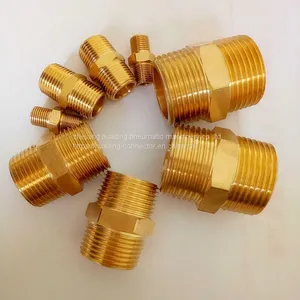 Brass Male Nipple M1/4xM1/4 , BSP ,BSPT,NPT,G,ZG Thread Adaptor thumbnail-2