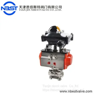 Two Way Stainless Steel 304 Pneumatic Ball Valve With Actuator for Water With Best Quality thumbnail-3
