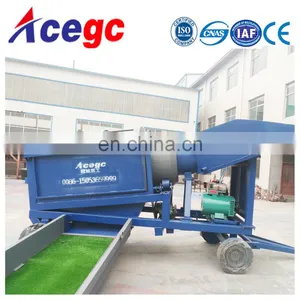 Machine Gold Processing Plant Easily Moved Transported and Mobile Trommel Screen Car With Wheels thumbnail-2