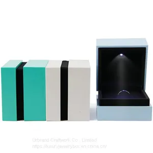 Custom Color Luxury LED Lighted Propose Engagement Ring Jewelry Box For Sale thumbnail-2
