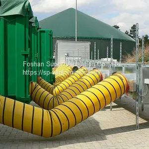 Yellow Flexible Air Ducting Tarpaulin Fabric Air Duct PVC Flexible Air Ducting Air Distribution Duct With Holes thumbnail-3