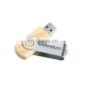 High Speed Swivel Wooden Twister USB 3.0 Flash Drive With Personalized Logo 4GB 8GB 16GB thumbnail-1