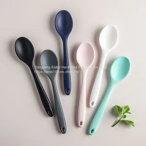 Silicone Soup Spoon Non-stick Cookware Spoon Food Grade Silicone Soup Spoon Home Hotel High Temperature Resistant Soup Spoon thumbnail-3