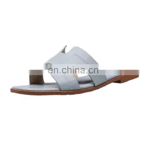 2020 Hot Sale H-sandel, Soft-soled Fashionable Light Weight Flats Mules Shoes Wholesale Korean Fashion Women's Slippers/ thumbnail-1