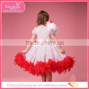 Fashion Styles Kids Party Dress Feather thumbnail-4
