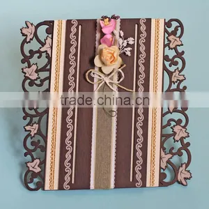 High Quality Fancy Luxury Laser Engrave Wedding Invitation Cards thumbnail-1