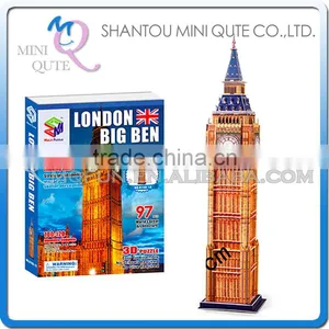 Mini Qute London Big Ben Building Block World Architecture 3d Paper Diy Model Cardboard Jigsaw Puzzle Educational Toy NO.G168-10 thumbnail-1