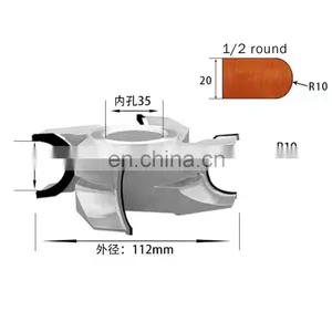 LIVTER Custom Carbide Blade Half Round Knife 1/4 Arc Woodworking Fillet Forming Knife thumbnail-3