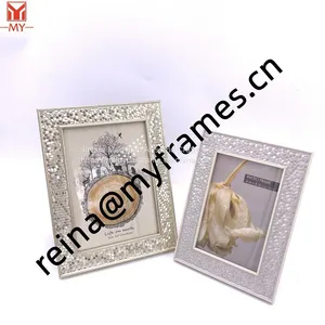 Hot Sale PS Plastic Photo Frame Silver Fog Face Small Hexagon Embossed Design Picture Frame thumbnail-1