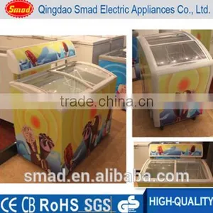 Sliding Glass Curved Door Display Chest Freezer Price thumbnail-6
