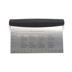 Dough Bench Scraper With Ruler Kitchen Baking Pastry Cutter Grip Handle Pastry Cutter thumbnail-2