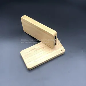 Wireless Charging Bank Made of Bamboo 10000 Mah thumbnail-4