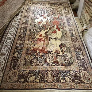 5x8ft the Story of Eden Handmade Silk Rug for Home Decoration thumbnail-1
