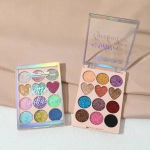 Hot Sale 12 Color Glitter Eyeshadow Custom High Pigmented Chunky Glitter Eyeshadow La Sombra De Ojos thumbnail-5