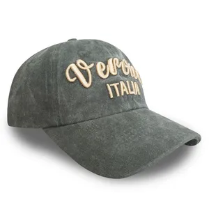 Caps Factory Custom 6 Panel Stone Washed Dad Cap Cotton Vintage Baseball Hat Custom Embroidery Logo Texas Sports Caps thumbnail-1
