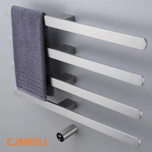 Bathroom Electric Heated Towel Rack, Towel Warmer for Bathroom, Wall Mounted Stainless Steel,4 Colours thumbnail-3