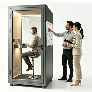 Single Phone Booths for Open Office Multi-Layer Acoustic Booth With Silent Ventilation Modular Assembly thumbnail-1