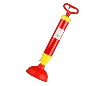 TPR Red Double-Headed Suction High-Pressure Air Toilet Plunger Model 829 Steel Pull Rod Household Kitchen Sink Drain thumbnail-1