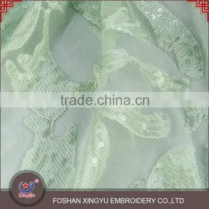 2016 New Style Breathable Moisture and Dry New Design Lace Embroidery Sequin Tulle Fabric Most Popular thumbnail-4
