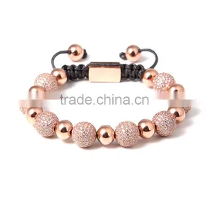 2016 Latest Model Beads Bracelet 8mm Balls Stainless Steel Fashion 18K Gold Plated Diamond Bracelet thumbnail-1