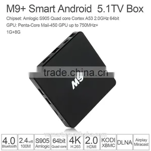 M9+ Android TV Box Android 5.1 Amlogic S905 Quad Core 64 Bits 1G 8G Kodi XBMC 4K 3D LAN WIFI H.265 Airplay Miracast M9+ TV Box thumbnail-1