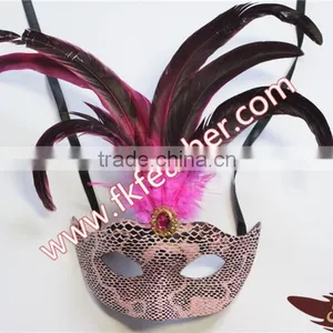 Wholesale Party Mask With Rooster Tail Feather Decoration thumbnail-1