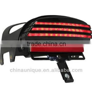 Tri-Bar Fender LED License Plate Bracket Tail Light For 08+ Harley Dyna Fat Bob Plate Tail Light Rear thumbnail-1