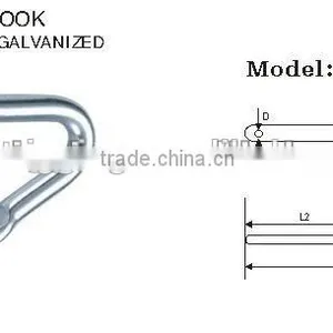 STEEL ELECTRIC GALVANIZED TARP ROPE HOOK Tarp Rope Hook thumbnail-2