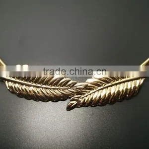 European Metal Leaf Dress Belt Female Thin Elastic Stretch Belt thumbnail-4