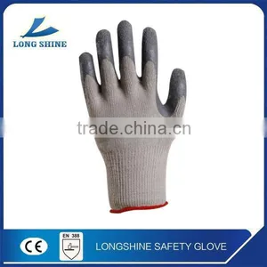Cheapest Price Gray Polyester Liner With Foam Latex Coated Safety Working Glove for Hand Protective thumbnail-2