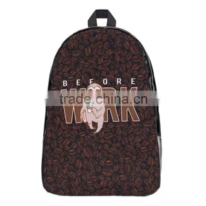 High Quality 3D Print Custom Leather Men Travelling Backpack Bag thumbnail-6