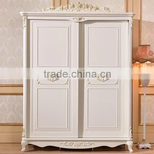 Luxury French Style Hand Carved Wooden MDF Panel Bedroom Sliding Door Cupboard Design Quality Choice thumbnail-1