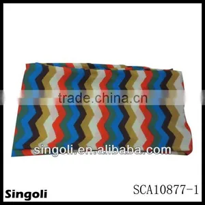 Chevron Infinity Scarf Wave Print Silk Cashmere Scarf thumbnail-1