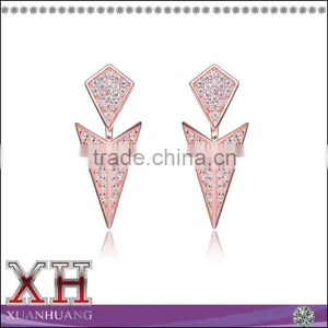 China Wholesale Sterling Silver Cubic Zirconia Rock N Roll Jacket Earrings thumbnail-1