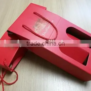 2016Customized Wholesale Elegant Hand Made Wine Paper Box for 2 Bottles thumbnail-1