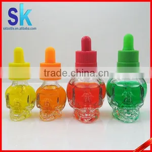 30ml Clear Skull Bottles With the Black Dropper Cap thumbnail-5