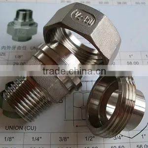1/2 Inch Stainless Steel Union Pipe Fittings thumbnail-1